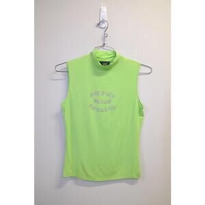 00's Versace Jeans Couture Rhinestone Mockneck Tank Top